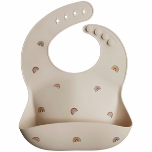 Mushie Silicone Baby Bib - Rainbows