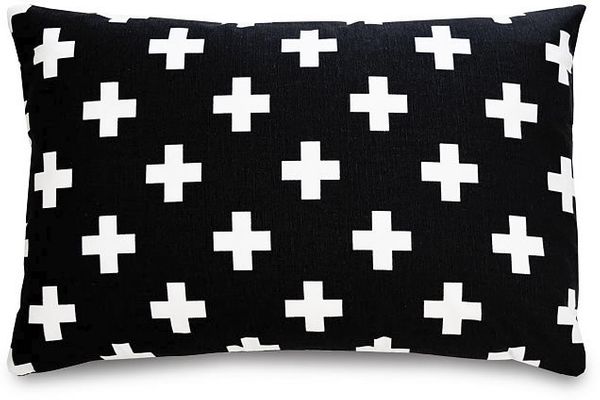 Olli + Lime Decorative Pillow - Black Cross