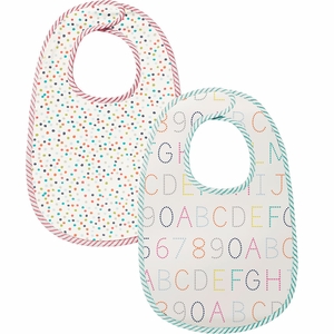 Petit Pehr Bibs, Set of 2 - Alphabet / Multi Dots