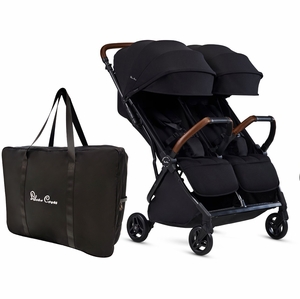 Silver Cross Jet Lightweight Double Stroller + Travel Bag Bundle - Black