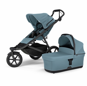 Thule Urban Glide 3 Single Jogging Stroller + Bassinet Bundle - Mid-Blue