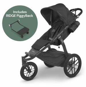 UPPAbaby Ridge Jogging Stroller + PiggyBack Ride-Along Bundle - Jake (Charcoal / Carbon)