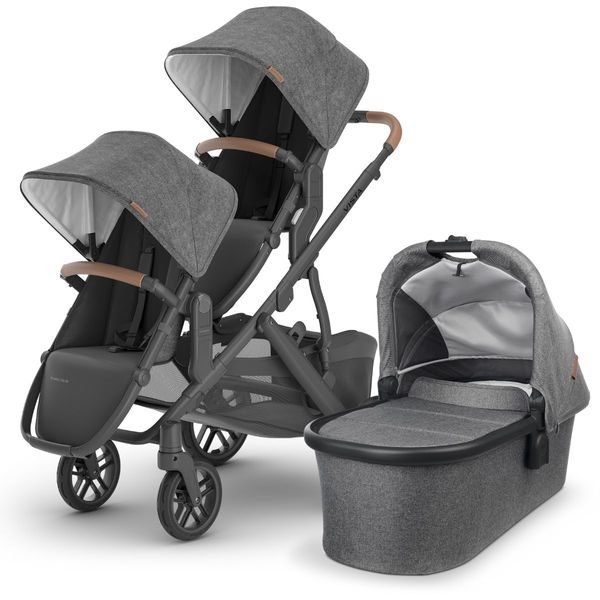 UPPAbaby VISTA V2 Double Stroller Bundle with Rumble Seat V2+ - Greyson