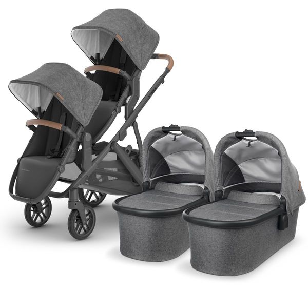 UPPAbaby VISTA V2 Twin Double Stroller Bundle with Rumble Seat V2+ - Greyson