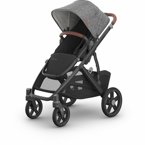 UPPAbaby Vista V3 Single-to-Double Stroller - Greyson (Charcoal Melange / Carbon Frame / Saddle Leather)