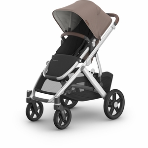 UPPAbaby Vista V3 Single-to-Double Stroller - Theo (Dark Taupe / Silver Frame / Chestnut Leather)