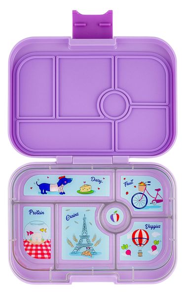 Yumbox Original Leakproof Bento Lunchbox, 6 Compartment - Lulu Purple / Paris Tray